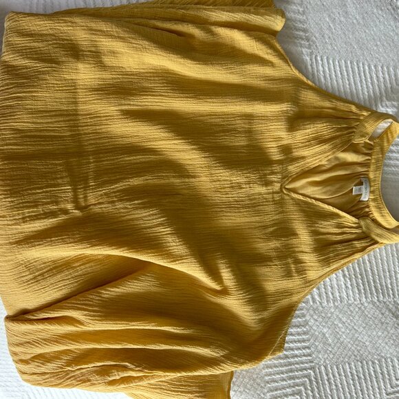 Garnet Hill Easy Cotton Gauze Cover-Up, Maize, Lg. - Picture 2 of 6